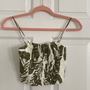 Abercrombie & Fitch Green and white Crop Top XXS NWT